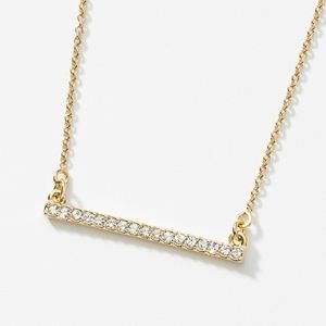 Touchstone cyrstal Pave gold necklace